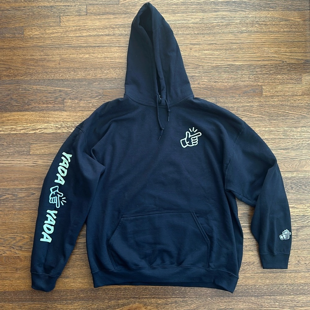 Men’s Black Cotton Long Sleeve Graphic Hoodie